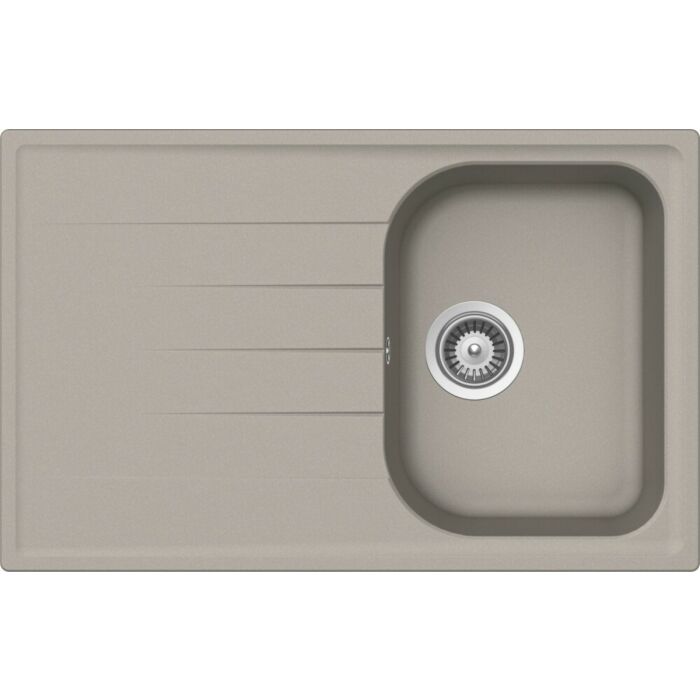 schock Lithos D100S 1 Becken über/unter dem Waschbecken 79 x 50 mit umkehrbarem Abtropfgestell – Taubengrau