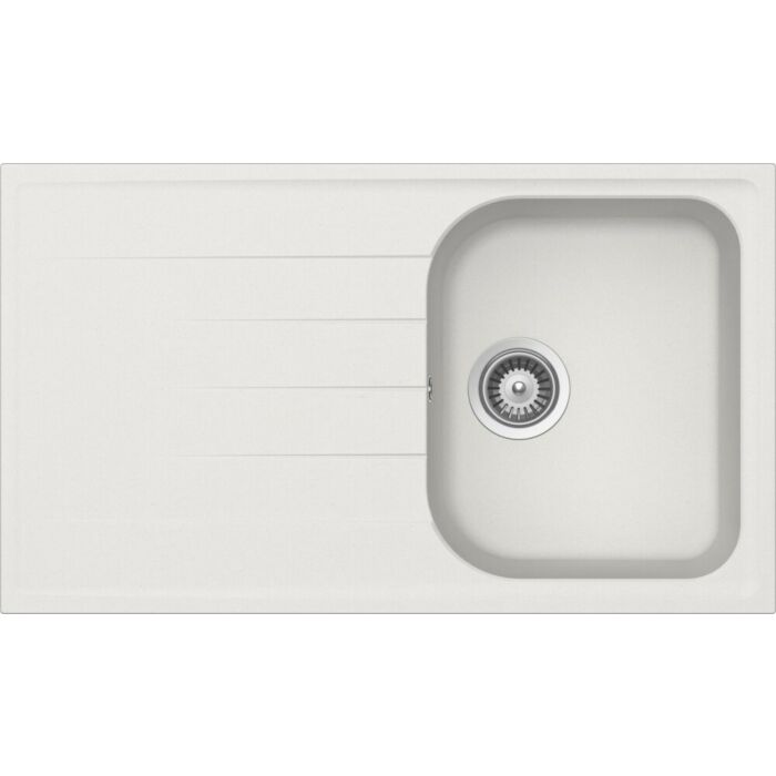 schock Lithos D100 1 Becken Aufsatz-/Unterbauspüle 86 x 50 mit umkehrbarem Abtropfgestell – neues Aluminiumoxid