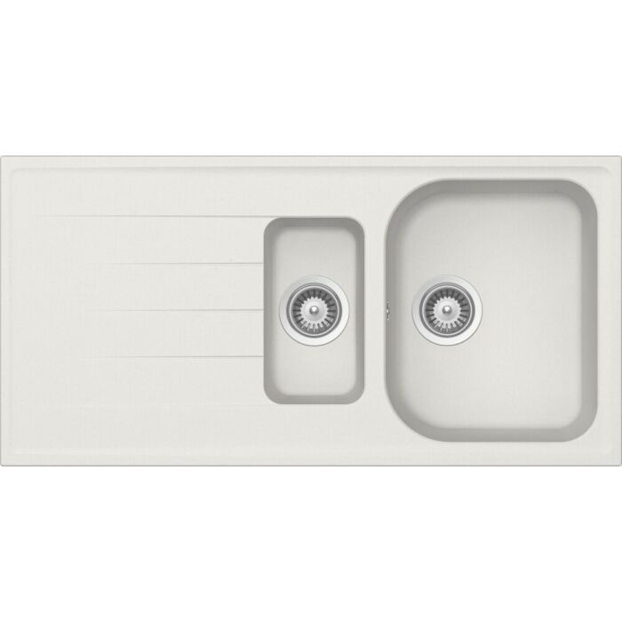 schock Lithos D150 Lavello 1 vasca e 1/2 sopratop/sottotop 100 x 50 con gocciolatoio reversibile - new alumina