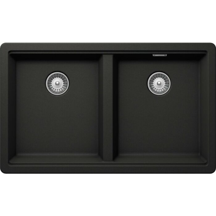 schock Brooklyn N200 Lavello 2 vasche sopratop/sottotop 75 x 46 - nero assoluto