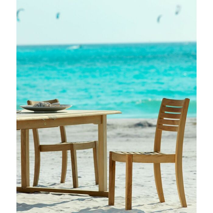 unopiù CHELSEA Stackable teak wood chair with | without cushion