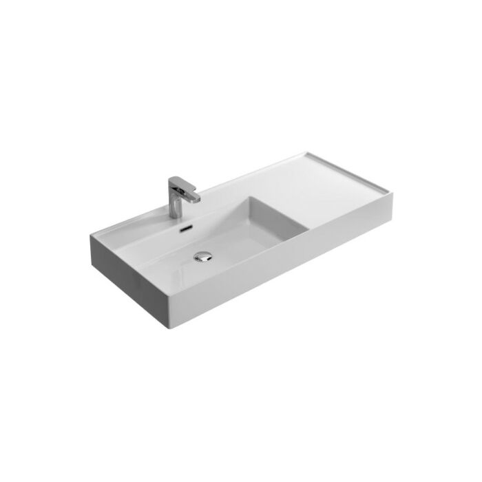 hidra ceramica KI100DX FASTER KIUB Hänge- / Aufsatzwaschbecken mit rechts oben 101 x 46