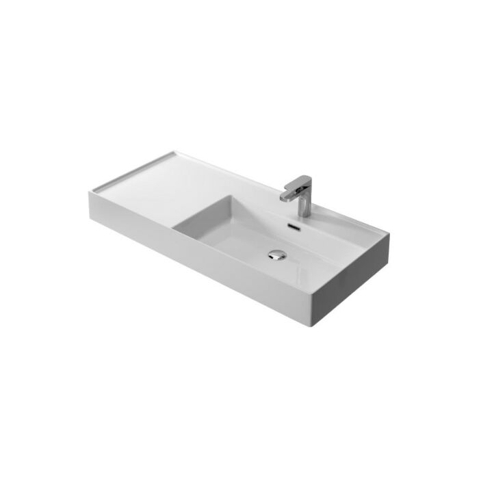 hidra ceramica KI100SX FASTER KIUB Hängendes / Aufsatzwaschbecken mit links oben 101 x 46