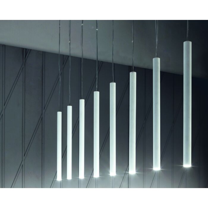 maronese acf ORIGAMI TAGLIOSESSANTA Lampadario con paralume in vetro bianco
