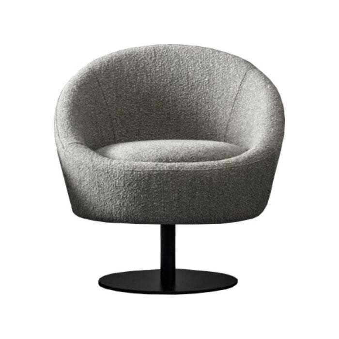 samoa BUBBLE Swivel armchair with metal frame and seat upholstered in woven fabric | faux leather | skin
