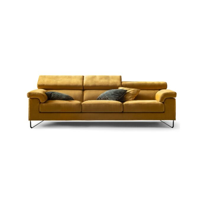  2-Sitzer-Sofa | 3 Sitze | mit Sitzbank | mit Stoffhalbinsel | Haut | Öko-Leder - verstellbare Kopfstützen - optional abnehmbare Sitze