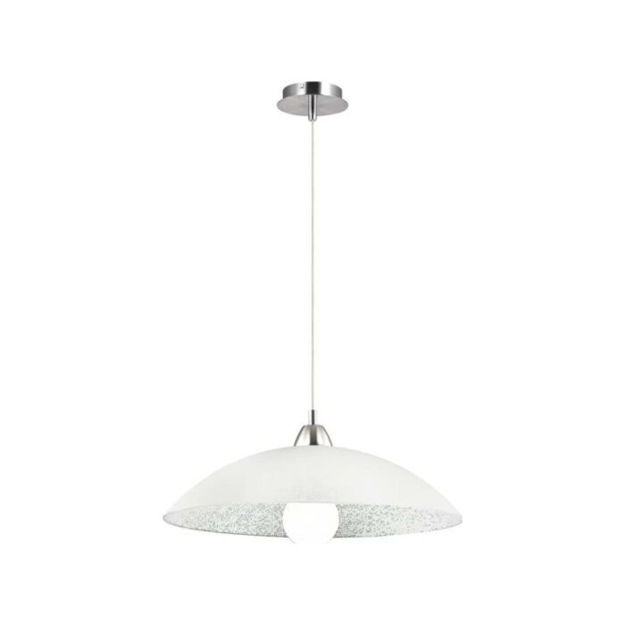 ideal lux 068169 Lana sp1 Transparent glass chandelier with silk-screened decorations on the inside and sandblasted on the outside white - h. 231 cm