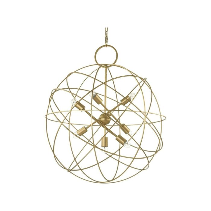 ideal lux 156033 Konse sp7 Kronleuchter aus satiniertem dunkelgoldenem Metall - h. 198 cm