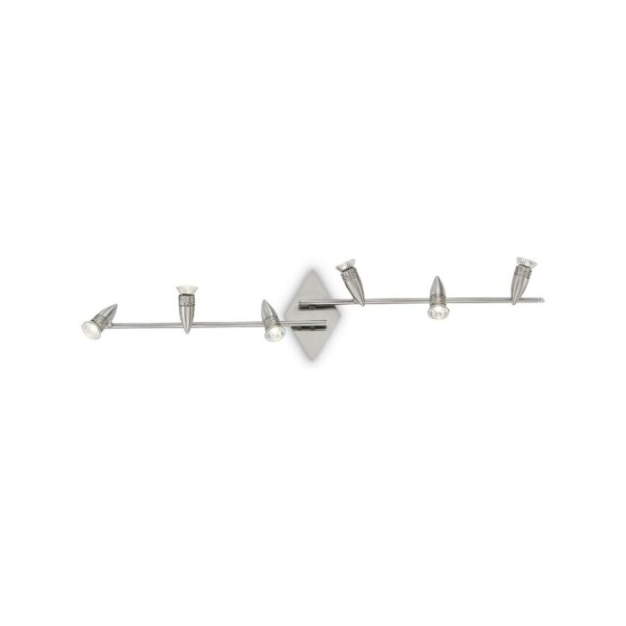 ideal lux 006338 ALFA PL6 Lampada da soffitto in metallo nickel satinato