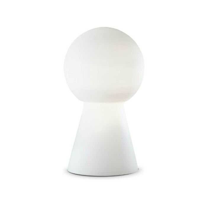ideal lux 000251 BIRILLO TL1 MEDIUM Floor lamp | table with chromed metal base and white acid-etched blown glass diffuser
