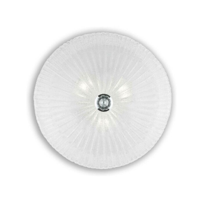 ideal lux 008608 SHELL PL3 Lampada a soffitto | parete in vetro trasparente con blocca vetro in metallo cromato