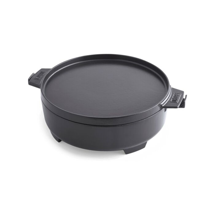 weber 8857 Cocotte 2en1 compatible avec les grilles Gourmet BBQ System pour barbecues au charbon de 57 cm, pastille SmokeFire, gaz Spirit, Genesis / Genesis II et Summit