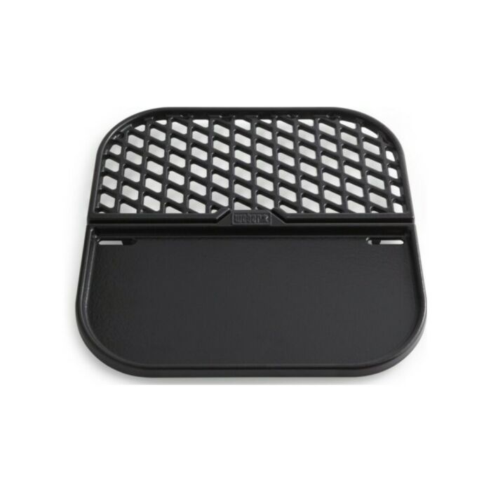 weber 8858 Grill and plate compatible with Gourmet BBQ System cooking grids for charcoal, SmokeFire pellet, gas Spirit, Genesis / Genesis II and Summit barbecues