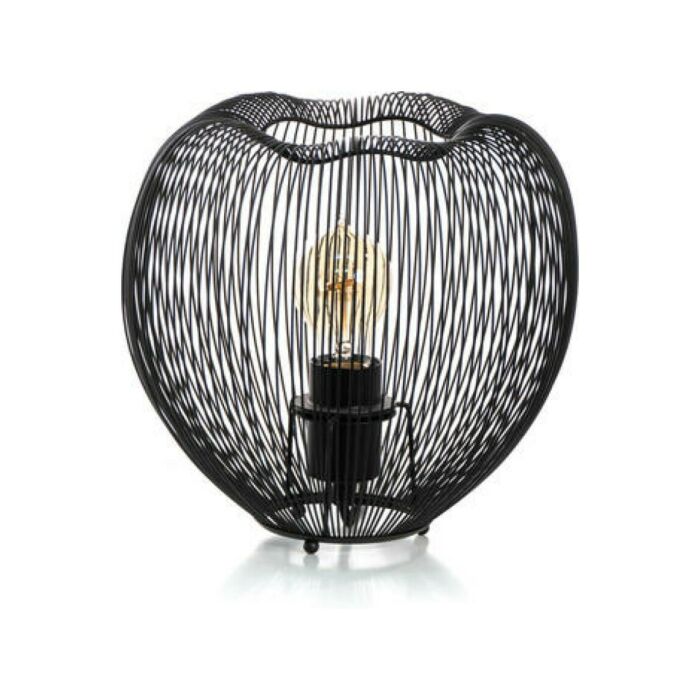 stones LA/131/NE JAULA Tischlampe aus glänzend schwarz lackiertem Metall