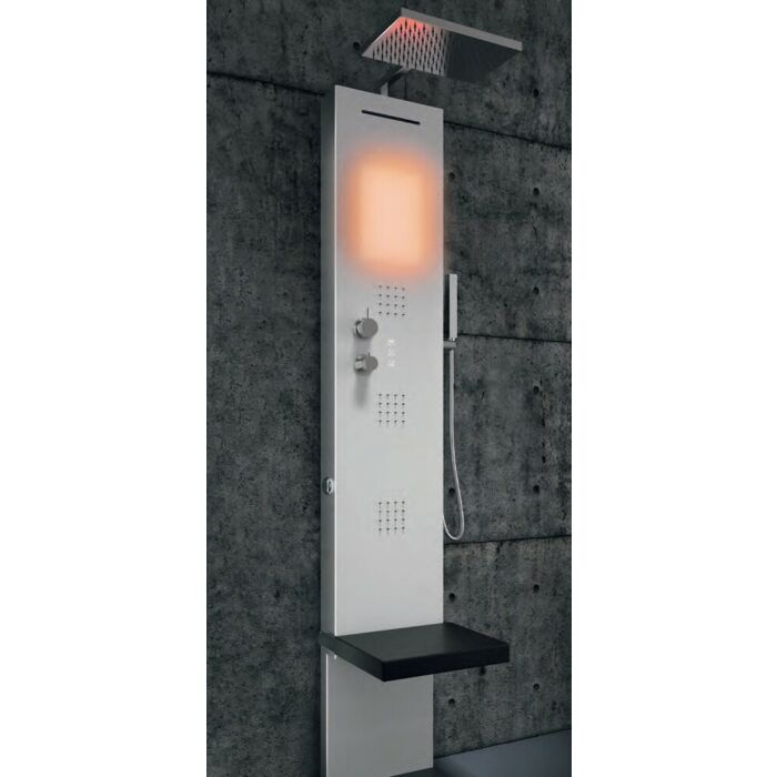 hafro Rigenera 200 Colonna doccia multifunzione a parete h 199/206 cm con generatore di vapore cromoterapia aromaterapia