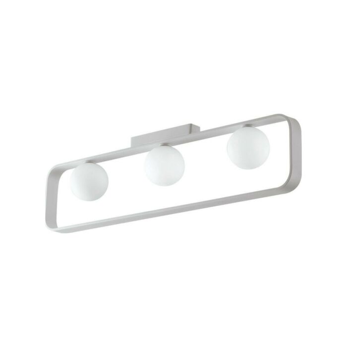 luce ambiente design I-ROXY-PL3 Roxy White aluminum ceiling lamp with three white glass diffusers