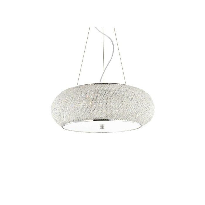 ideal lux 082196 PASHA' SP10 Lampadario in metallo cromo e cristalli