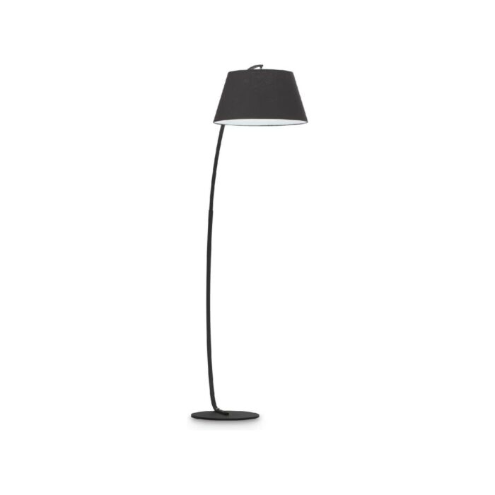 ideal lux 051765 PAGODA PT1 Floor lamp in black metal with lampshade covered in black fabric