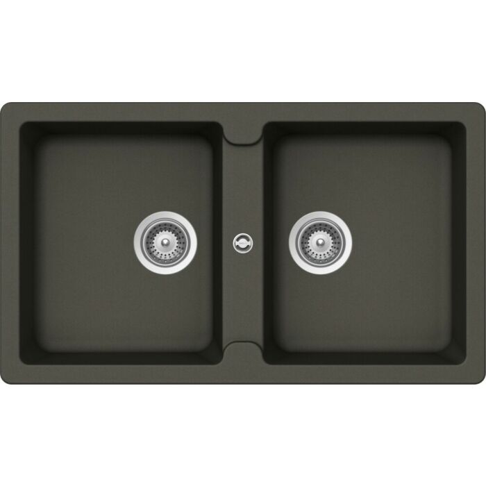 schock ELEMENT N200 2-Becken-Auf-/Unterbauspüle 86 x 50 – Asphalt