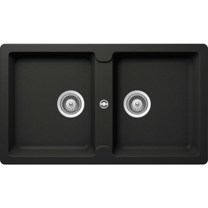schock ELEMENT N200 Lavello 2 vasche sopratop/sottotop 86 x 50 - nero assoluto