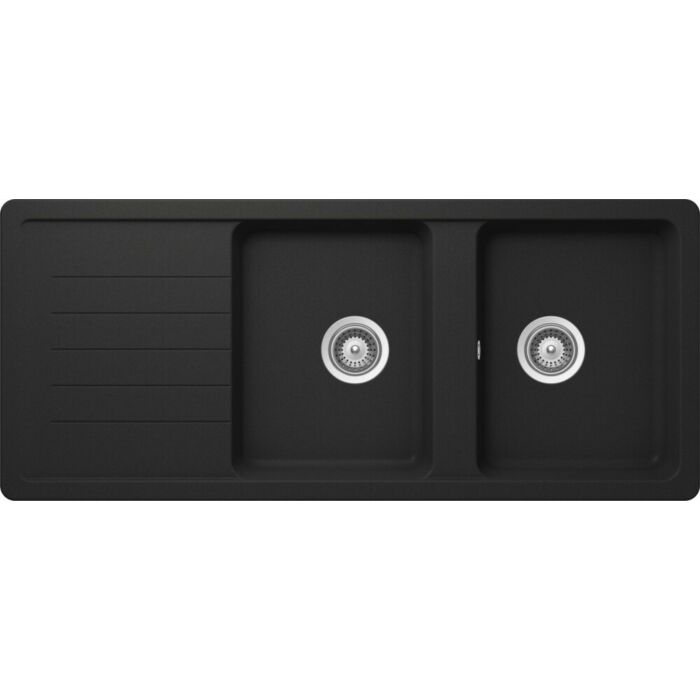 schock ELEMENT D200 Sink 2 bowls above/undermount 116 x 50 with reversible drainer - anthracite