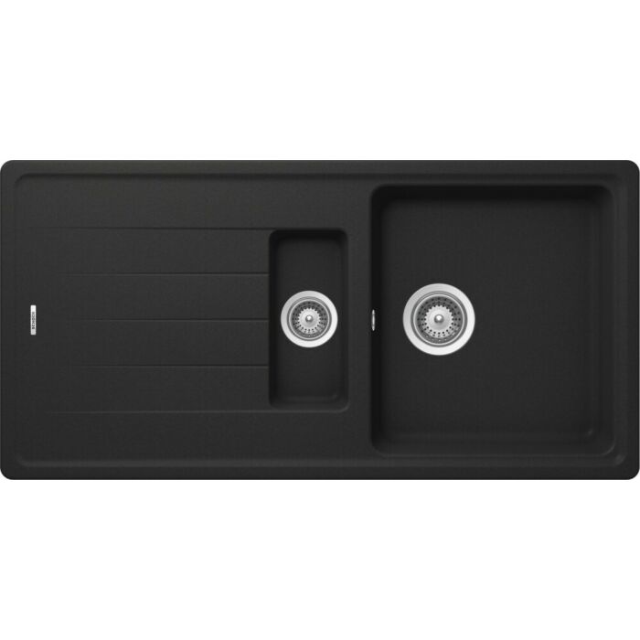 schock ELEMENT D150 Sink 1 and 1/2 bowl above/undermount 100 x 50 with reversible drainer - anthracite