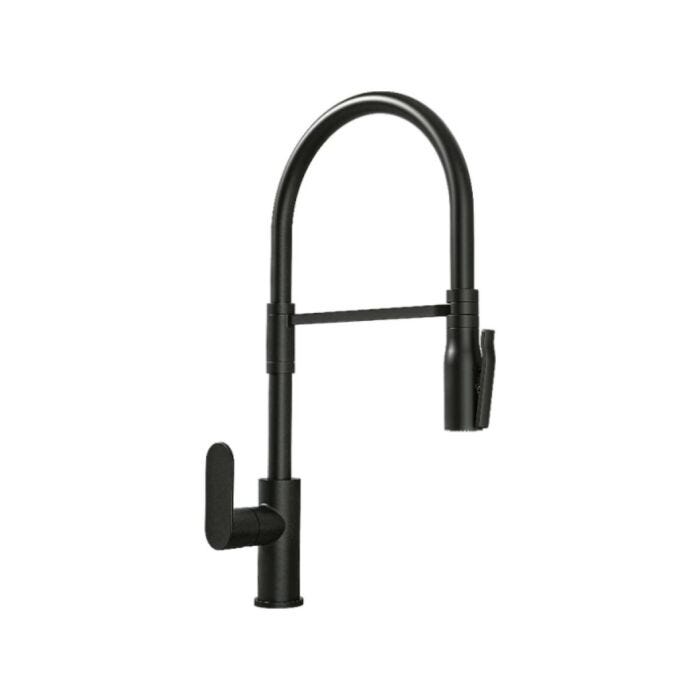 plados telma HEGO UG 70 MICROULTRAGRANIT Miscelatore cucina monocomando con doccetta - nero matt