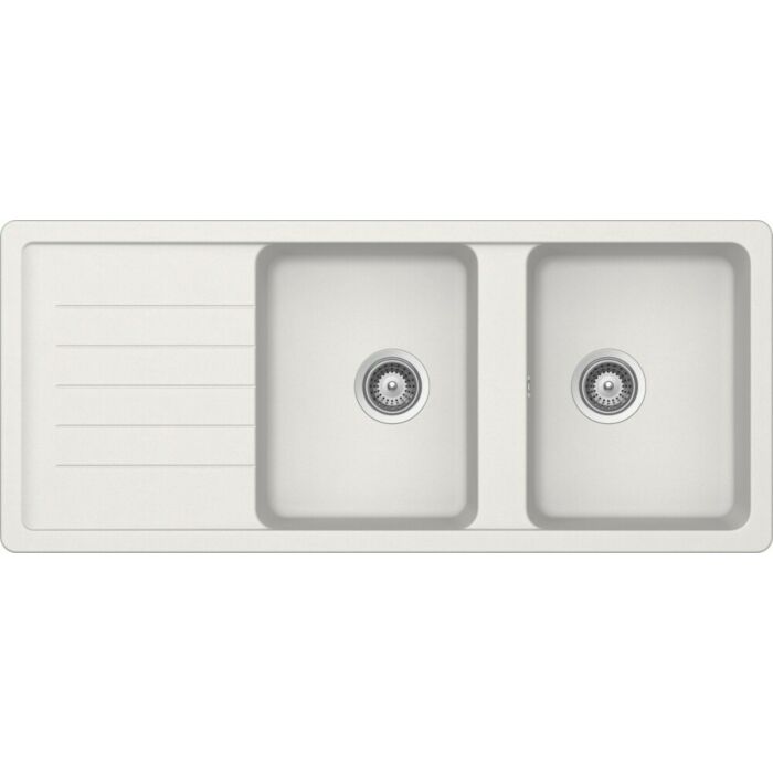 schock ELEMENT D200 2-Becken-Spüle oben/unten 116 x 50 mit umkehrbarem Abtropfgestell – neues Aluminiumoxid