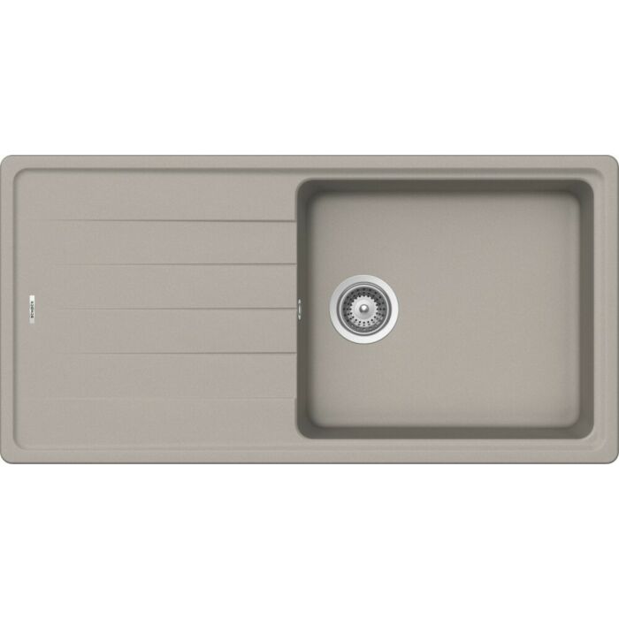 schock ELEMENT D100L Évier 1 bac sur plan/sous plan 100 x 50 avec égouttoir réversible - gris tourterelle