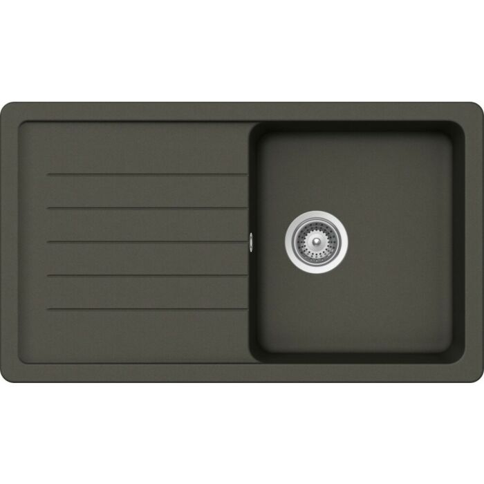 schock ELEMENT D100 1 Becken Auf-/Unterbauspüle 86 x 50 mit umkehrbarem Abtropfgestell – Asphalt