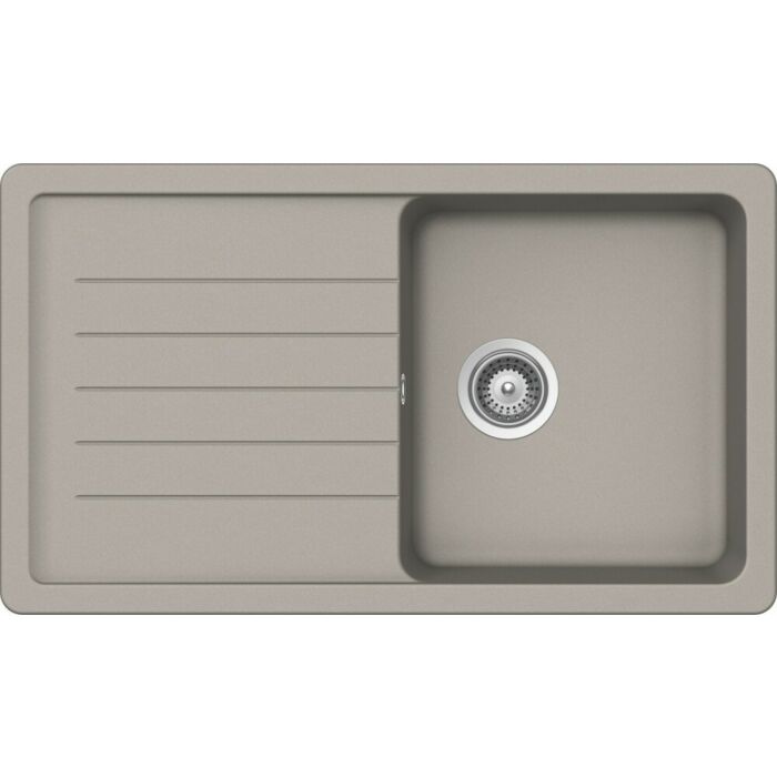 schock ELEMENT D100 1 Becken Auf-/Unterbauspüle 86 x 50 mit umkehrbarem Abtropfgestell – Taubengrau