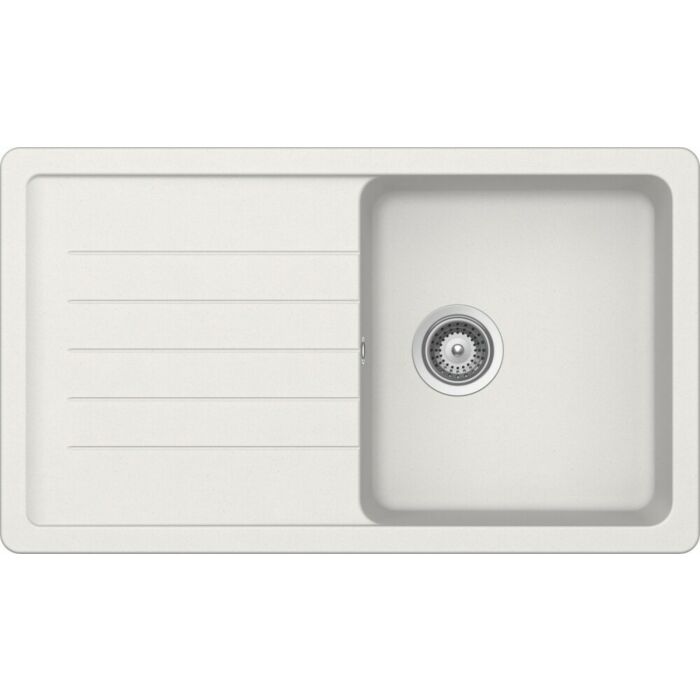 schock ELEMENT D100 1 Becken Auf-/Unterbauspüle 86 x 50 mit umkehrbarem Abtropfgestell – neues Aluminiumoxid