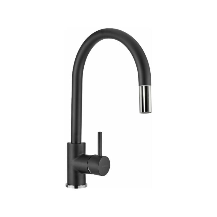 schock Aquastar Küchenmischer mit Dusche - reines Schwarz