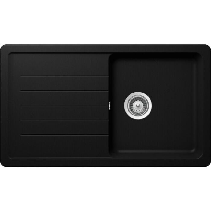 schock Toledo D100 1 bowl sink above/undermount 86 x 50 cm with reversible drainer - pure black