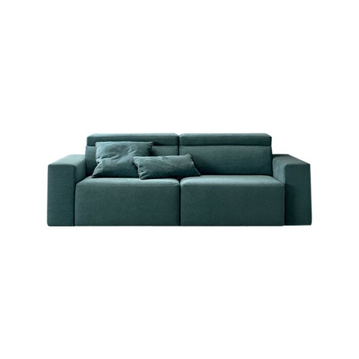 samoa BEST FLOW COLLECTION 2-Sitzer-Sofa | 3 Sitze | mit Bank | mit Stoffeckhalbinsel | Kunstleder | Leder - abnehmbarer Sitz - verstellbare Kopfstütze