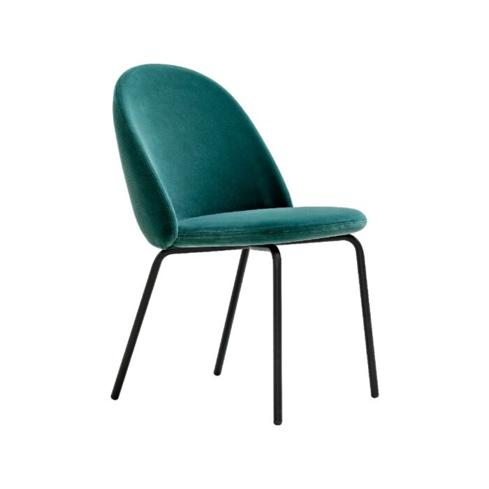 miniforms IOLA Chair with metal base | wood and fabric seat - with | without armrests