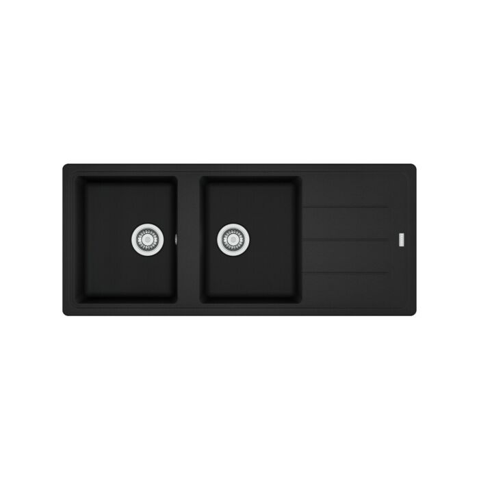 franke BFG 621 Boston Built-in 2-bowl sink 116 x 50 cm with reversible drainer - black matt