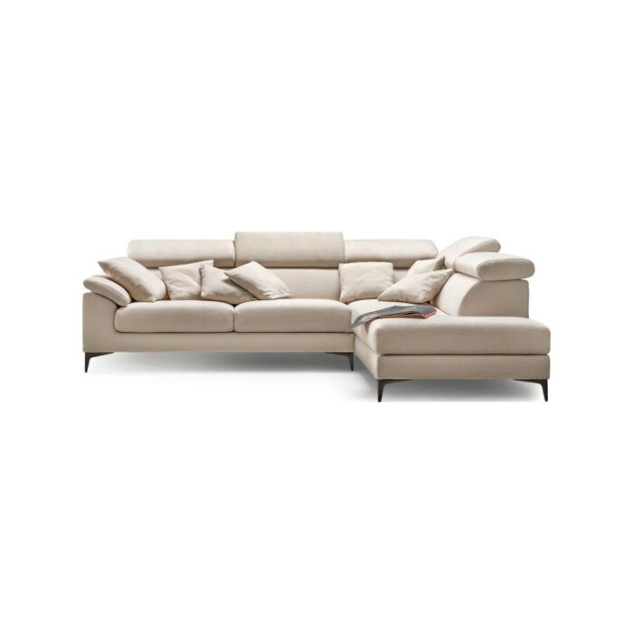 samoa LOFT SPECIAL ESSENTIAL HANDY 2 seater sofa | 3 seats | with bench | with fabric peninsula | faux leather | leather - reclining headrests