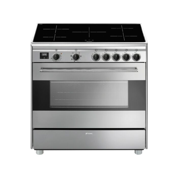smeg BG91IX2 Concerto Cucina da accosto 90 x 60 - 5 zone induzione + 1 forno elettrico - inox