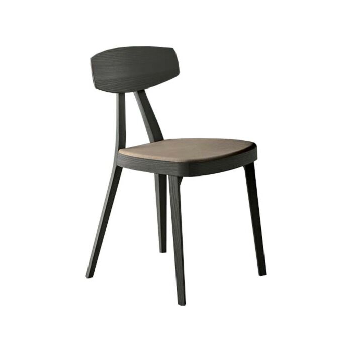 quadrifoglio group COMPASSO SEDILE IMBOTTITO LIVING - Design Chairs Sedia in legno con cuscino imbottito e rivestito in tessuto | pelle | ecopelle