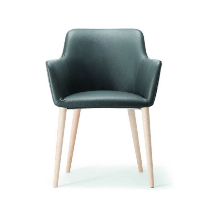 quadrifoglio group CITY L Living - Design Chairs Armchair with wooden frame and seat covered in eco-leather | leather | tissue
