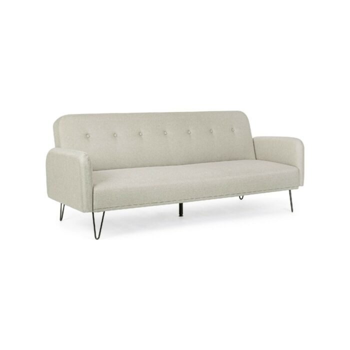 bizzotto 0735238 BRIDJET Sofa bed upholstered in beige fabric with steel legs