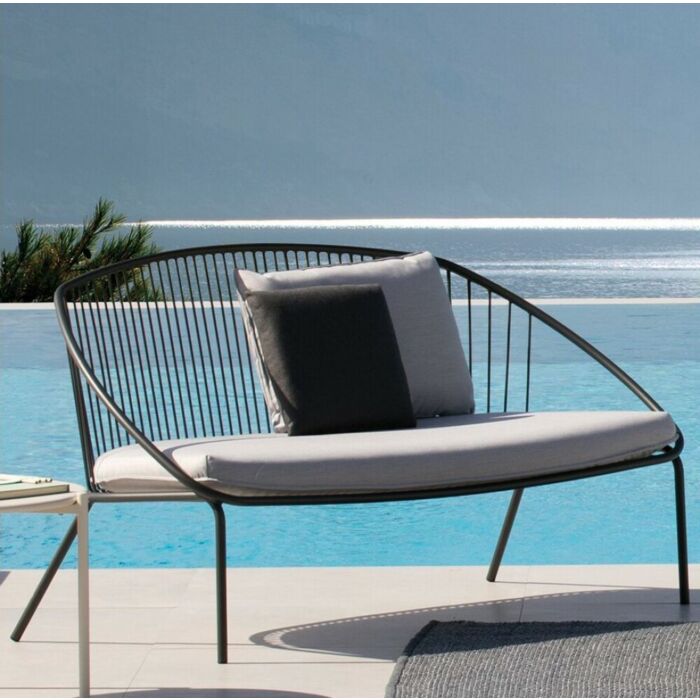 vermobil AI630 Aria Stackable sofa with lacquered metal frame - optional cushion