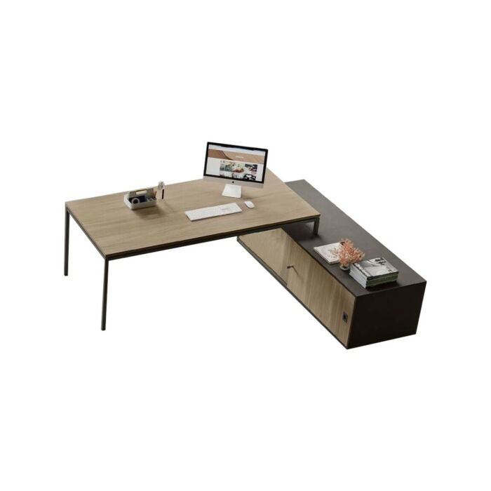 quadrifoglio group SCRIVANIA X1 Desking & Meeting Tables Standalone Desk | with typist plan | with operating box - metal structure and melamine top