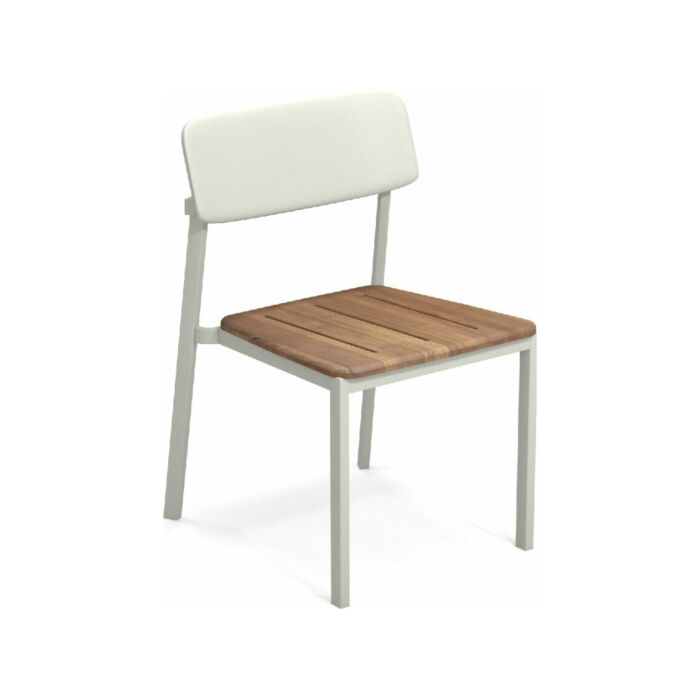 emu 247/248 Shine Stackable chair with aluminum structure and wooden seat