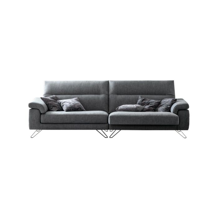  2-Sitzer-Sofa | 3 Sitzplätze | mit Bank | mit Halbinsel aus Stoff | Kunstleder - verstellbare Kopfstützen - abnehmbare Sitze