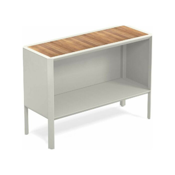 emu 2050 Camaleon Meuble modulaire multifonctionnel avec structure en aluminium laqué et plateau en teck