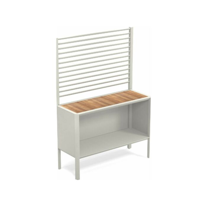 emu 2050 Camaleon Meuble modulaire multifonctionnel avec structure en aluminium laqué et plateau en teck
