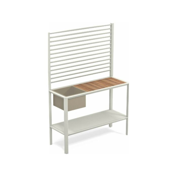 emu 2050 Camaleon Meuble modulaire multifonctionnel avec structure en aluminium laqué et plateau en teck