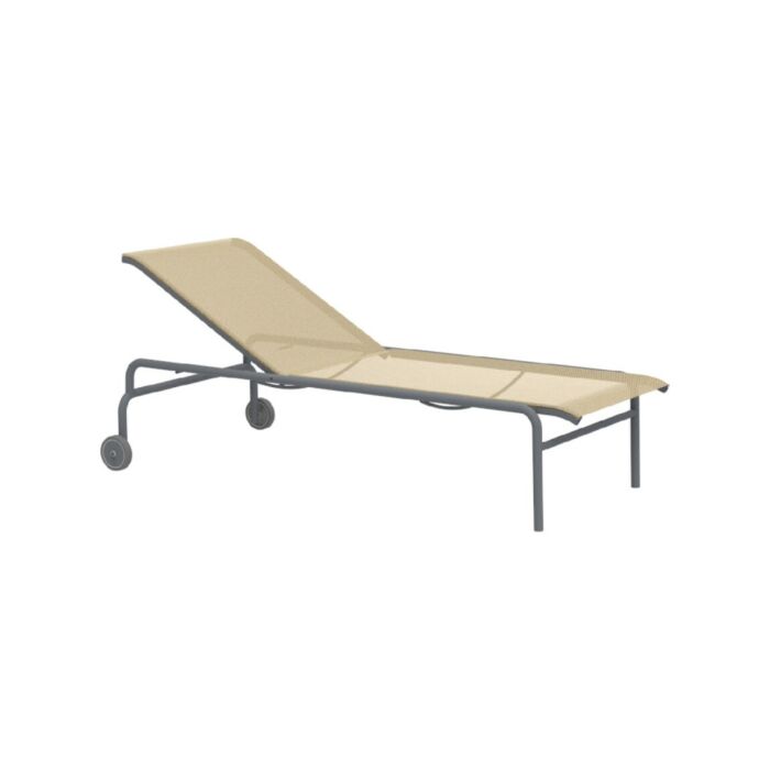 vermobil MI413 Miami Stackable sunbed with metal and aluminum structure and fabric seat - with wheels